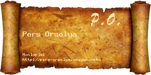 Pers Orsolya névjegykártya